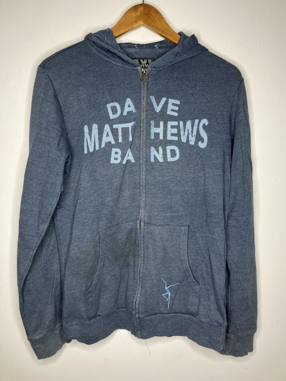 Dave Matthews Band DMB Full Zip Hoodie Men's Small S Blue Concert Tour READ